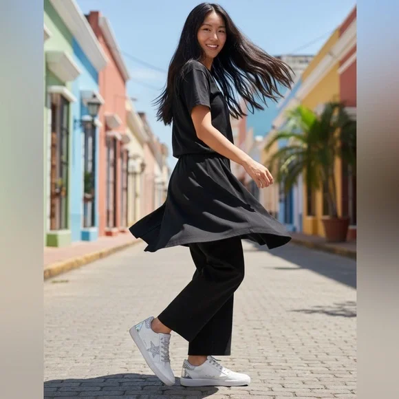 Vintage Havana Cream Sneakers with Silver Accents - Picture 10 of 11